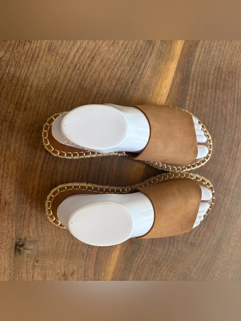 Abercrombie & Fitch New! Brown Slide Sandals with Espadrille Stitching size 38